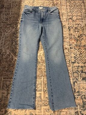 Good American Washed Light Blue Flare Jeans
